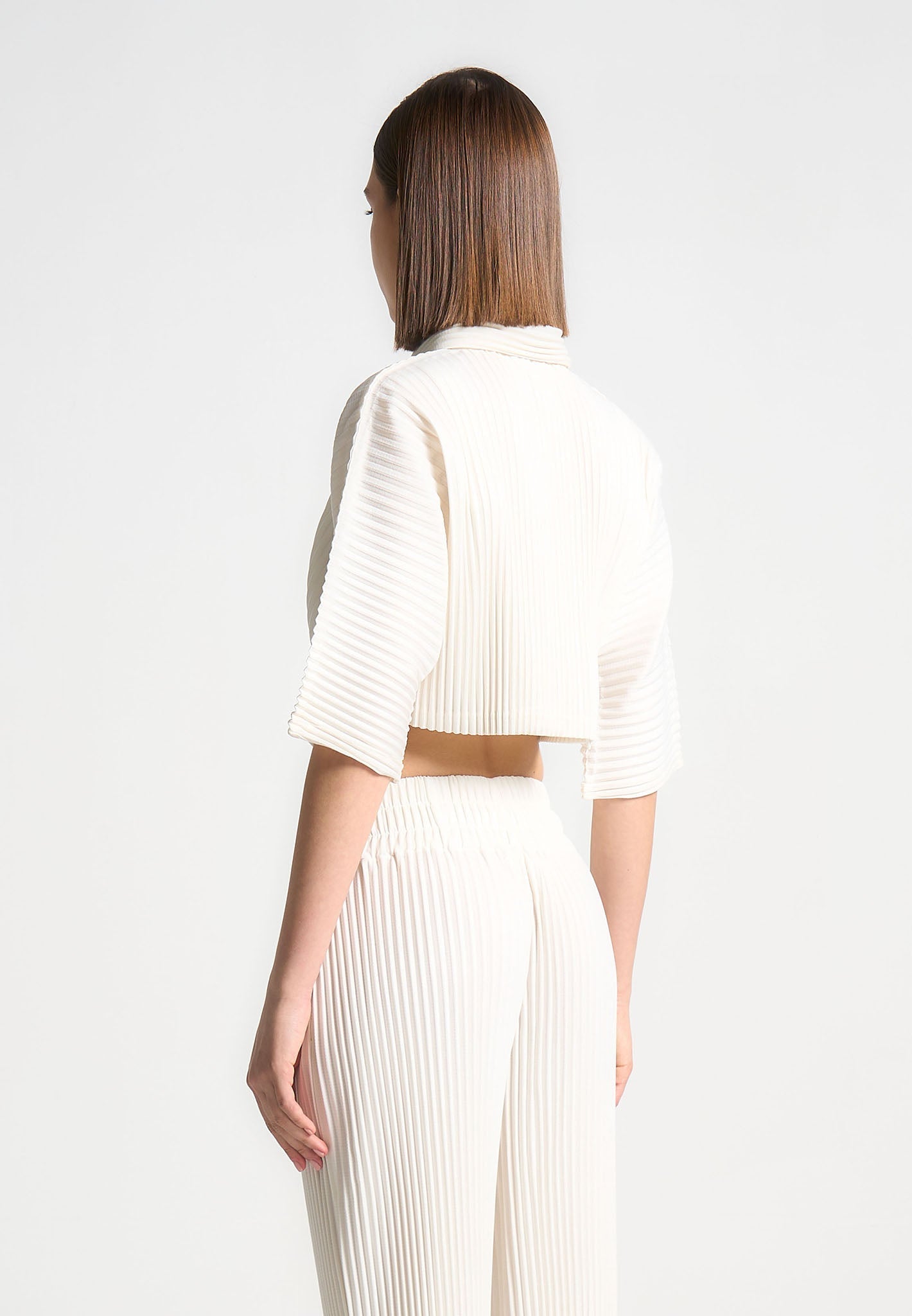 Kurzes Plissiertes Hemd - Off White