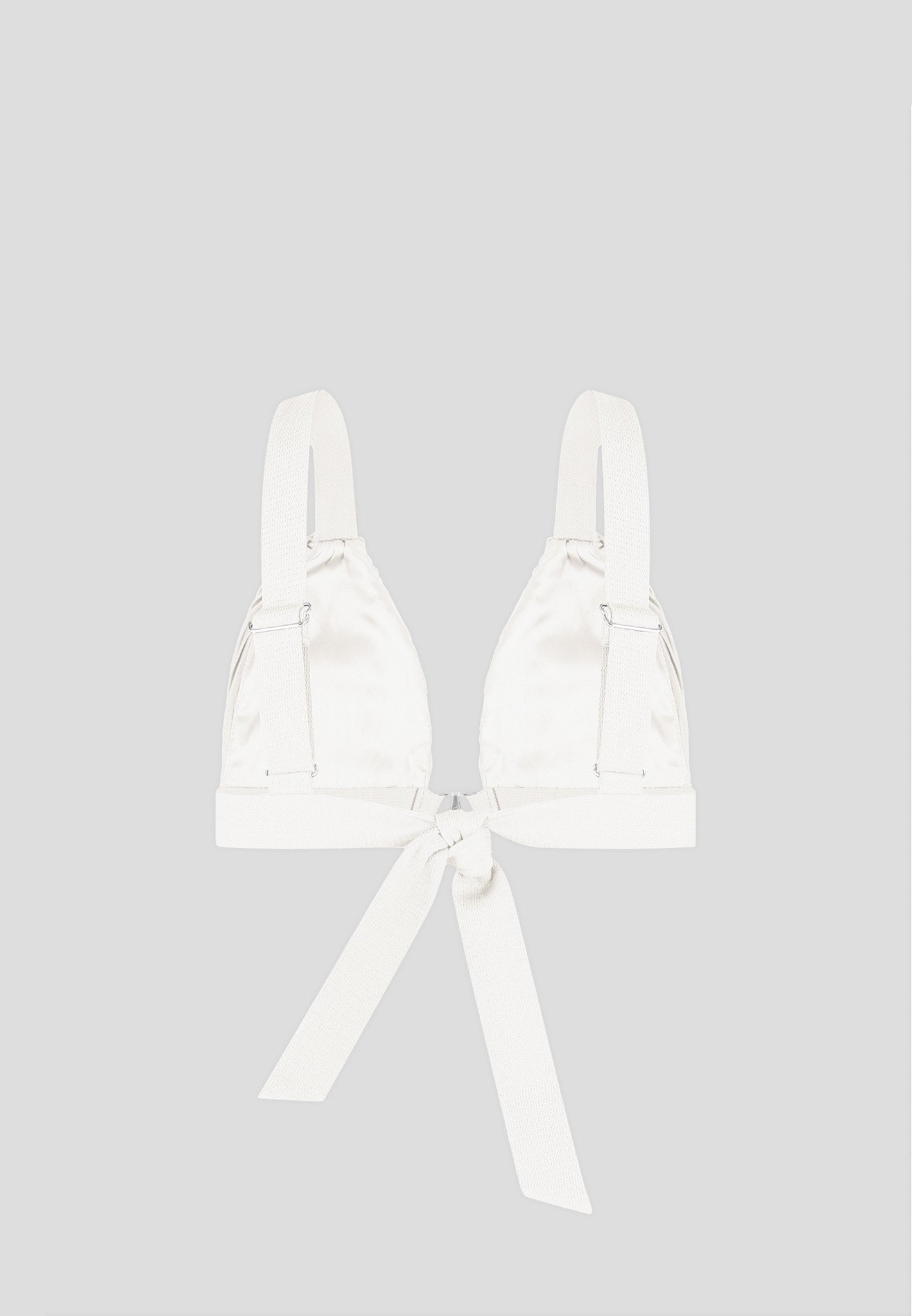 Plissee-Bralette mit Eiffel-Print - Off White 