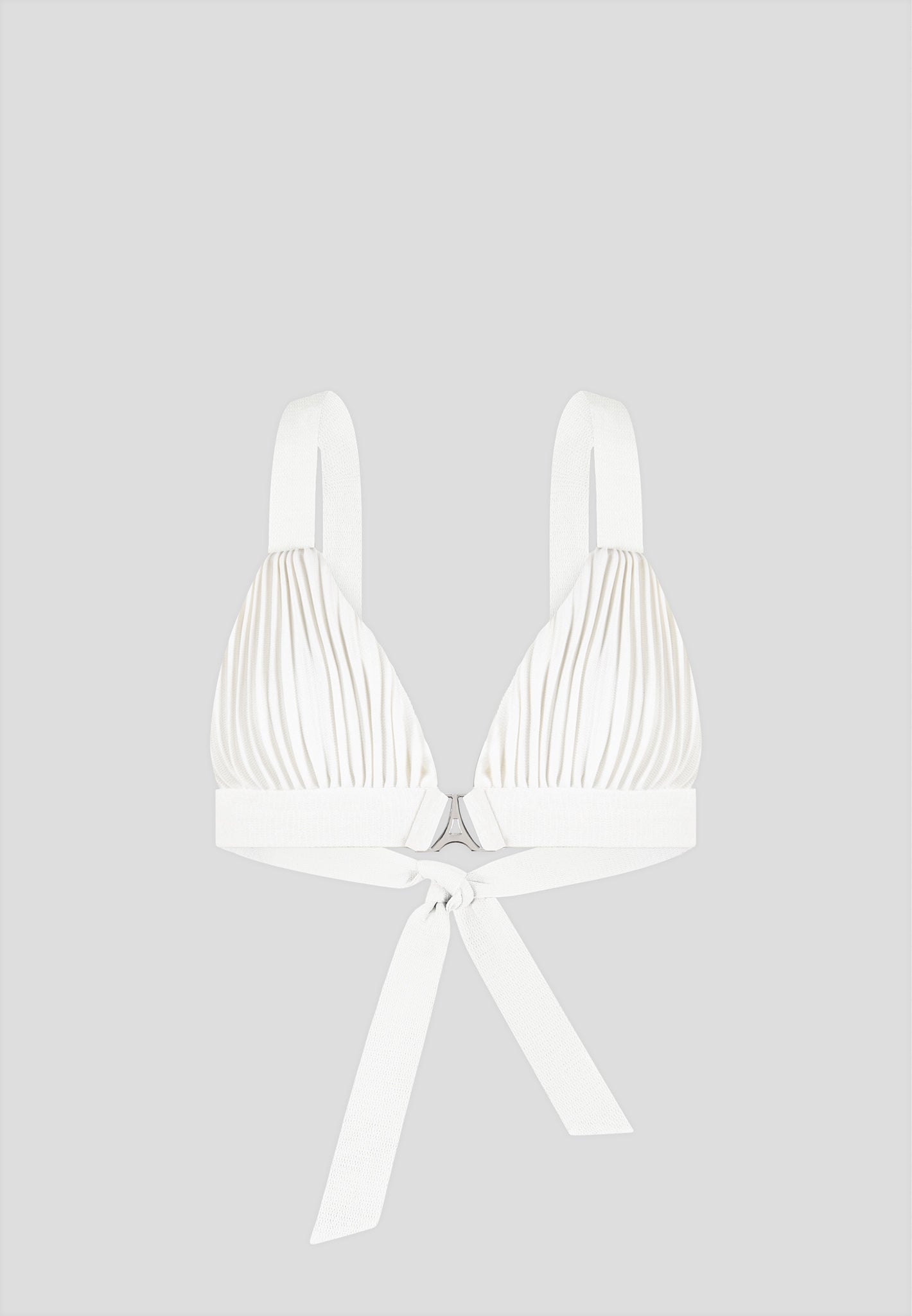 Plissee-Bralette mit Eiffel-Print - Off White 