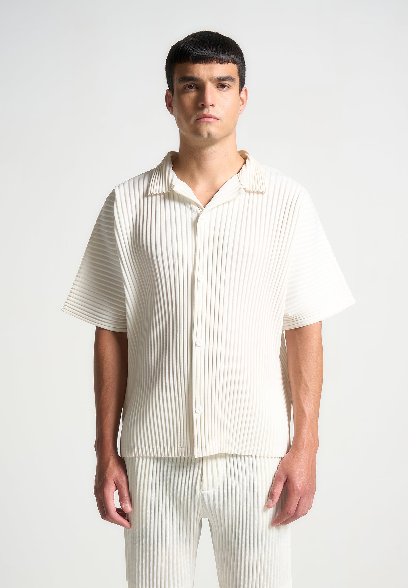 Plissee-Hemd - Off White