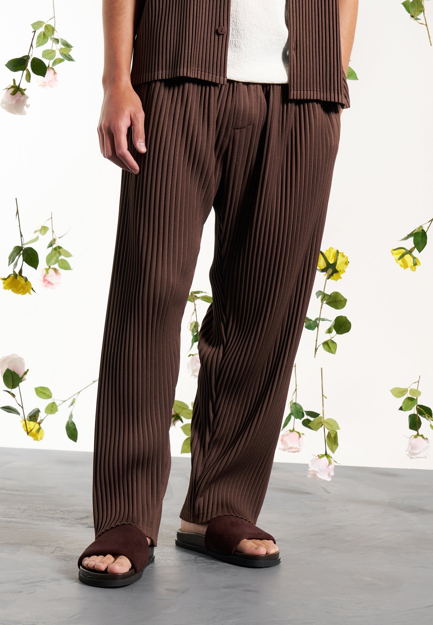 Bundfaltenhose - Braun