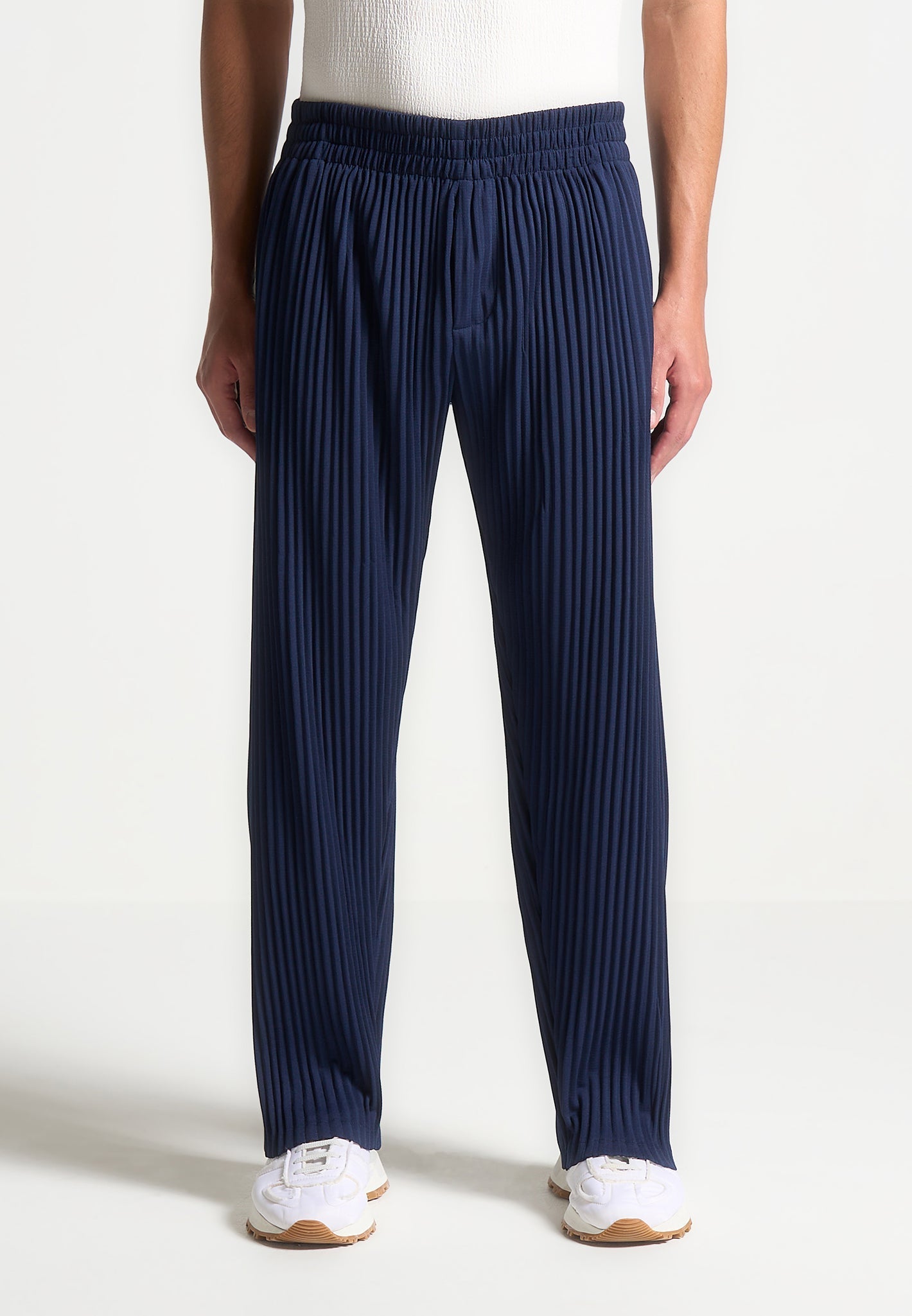 Bundfaltenhose - Marineblau