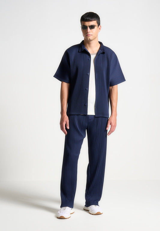 Bundfaltenhose - Marineblau