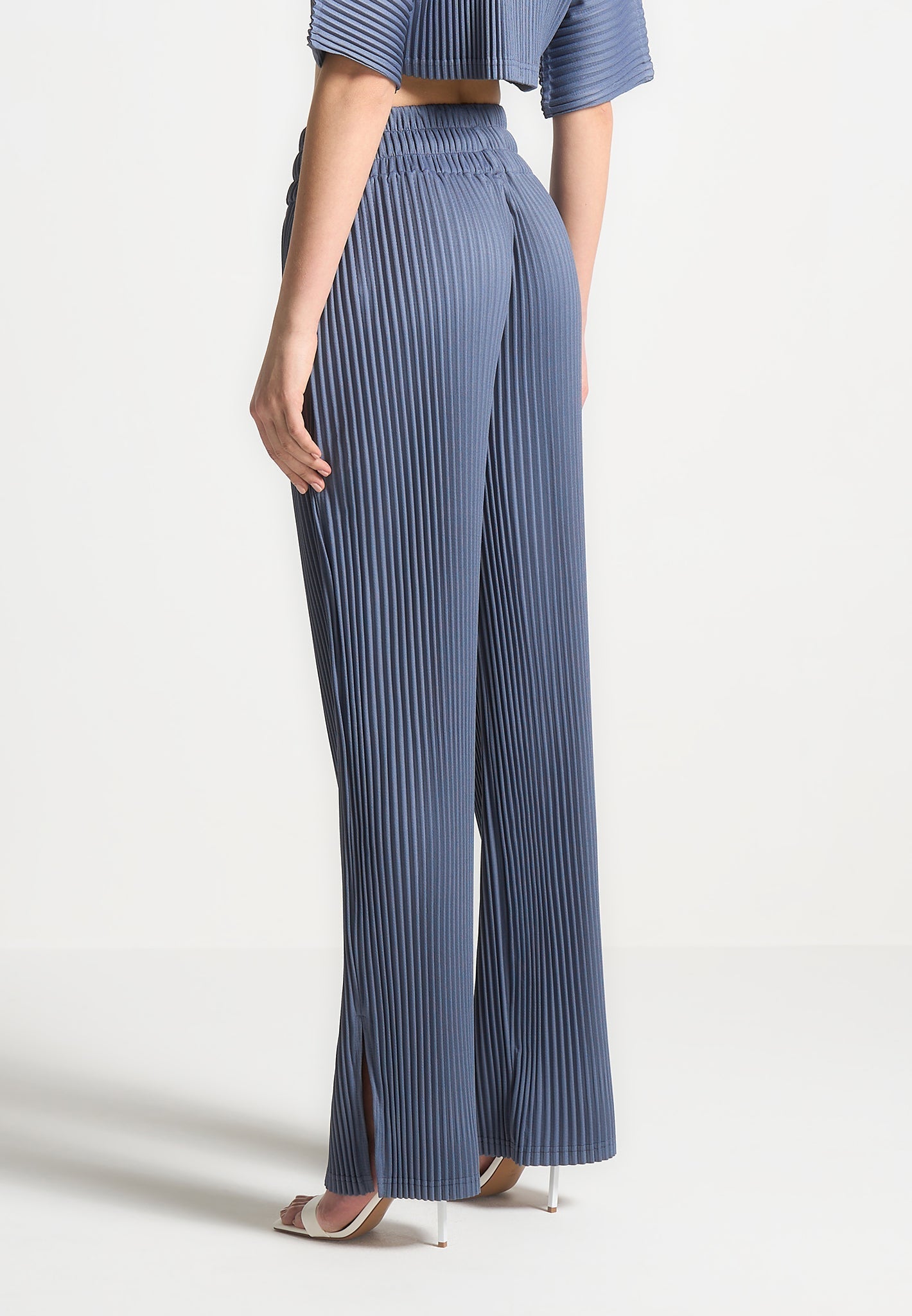 Bundfaltenhose - Stahlblau 