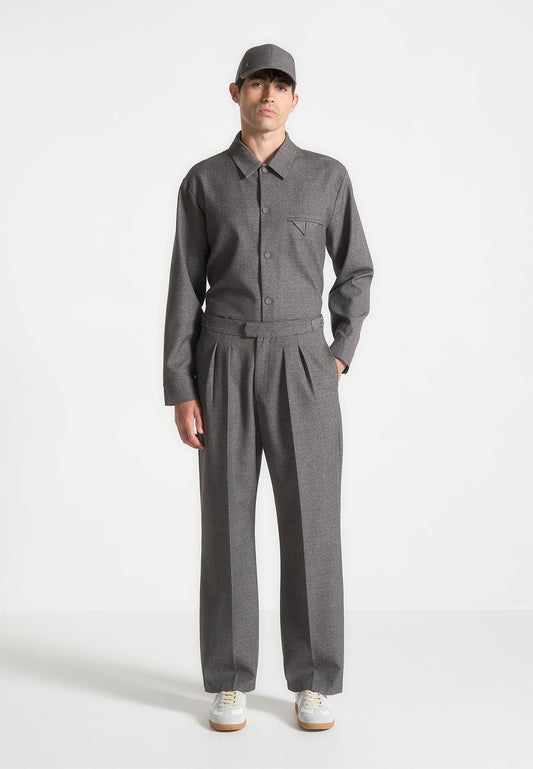 Strukturierte Tailoring-Hose mit Relaxed Fit - Grau 