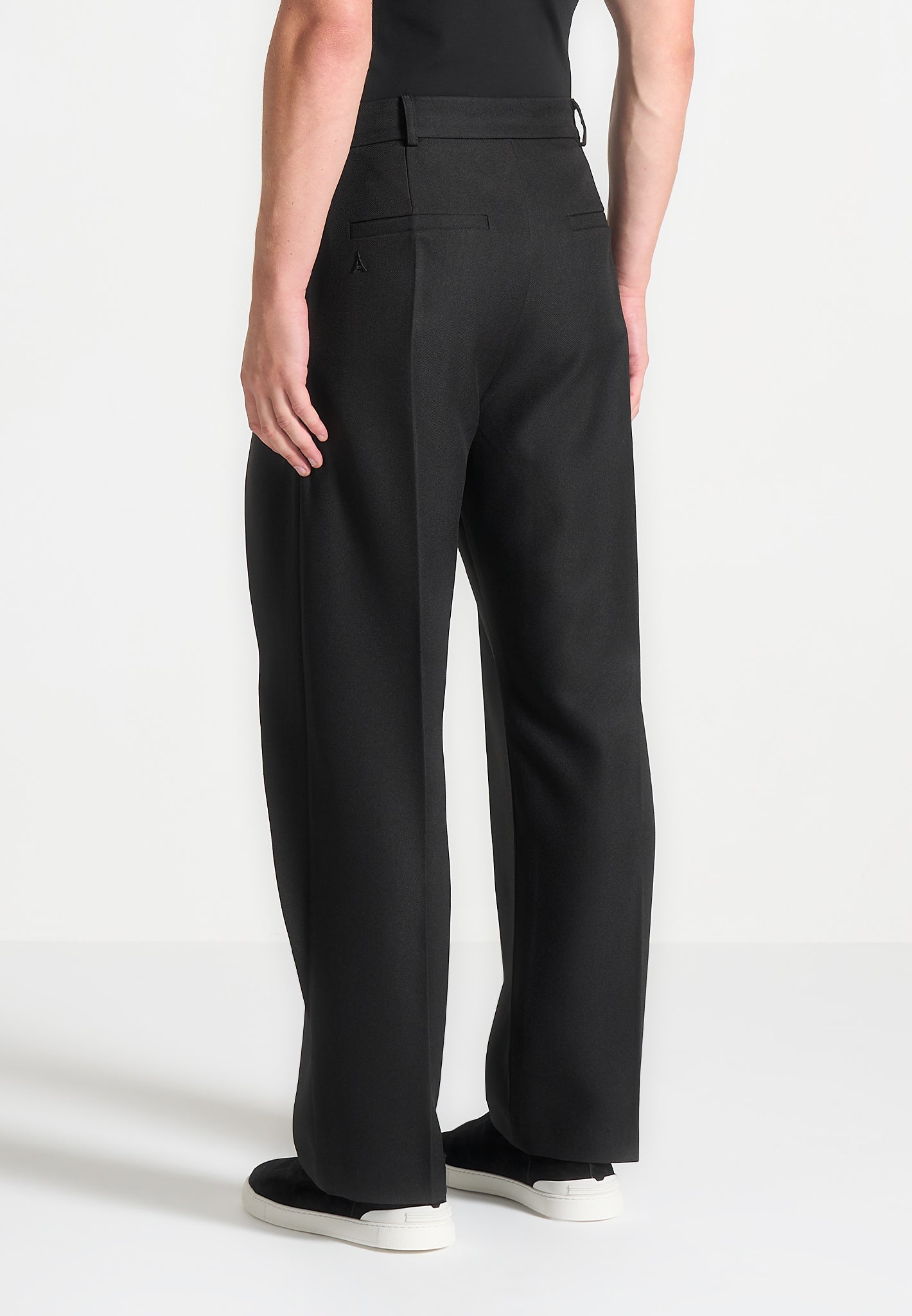Relaxed Fit Hose mit Wickelbeinen - Schwarz 