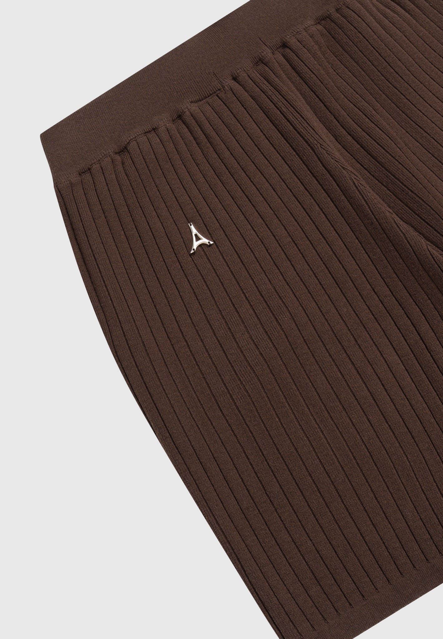 Shorts aus Rippstrick - Braun