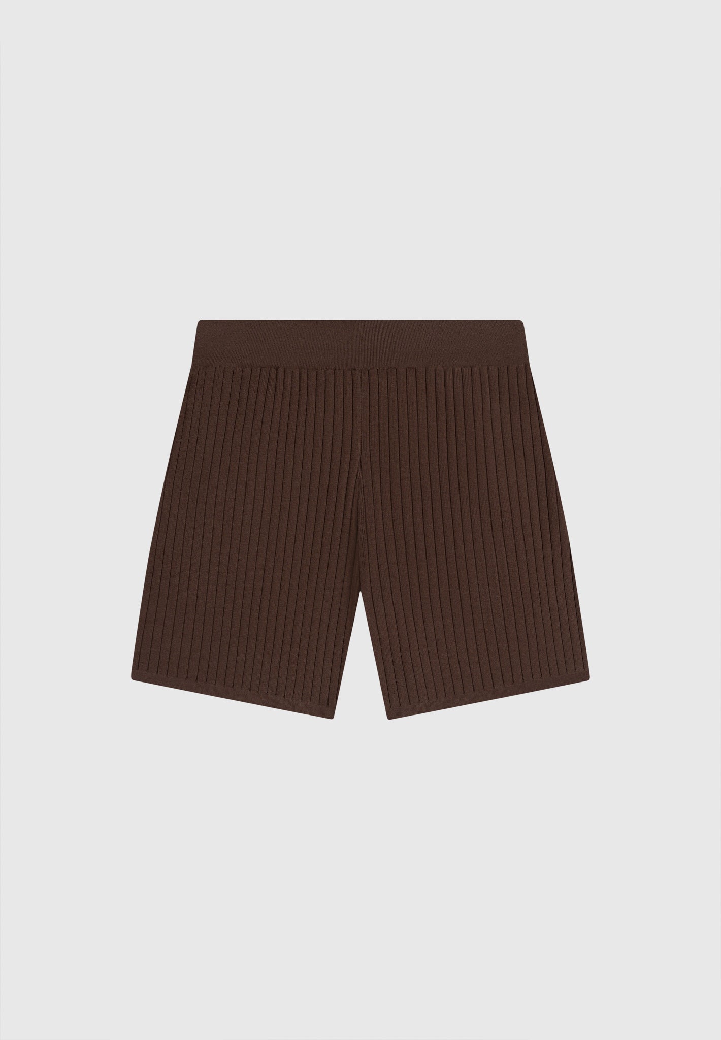 Shorts aus Rippstrick - Braun