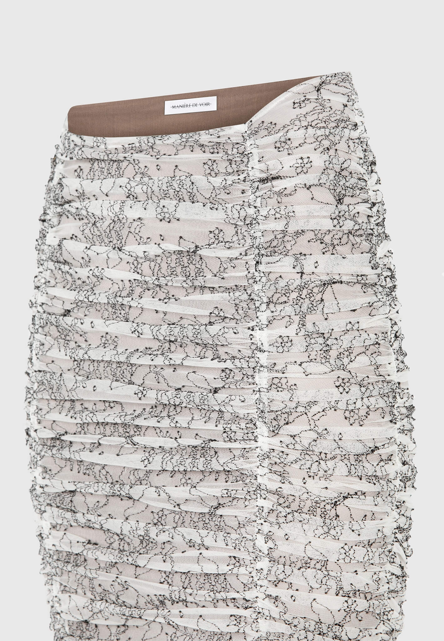 Asymmetrischer Midaxi-Rock aus gerüschter Spitze - Off White 