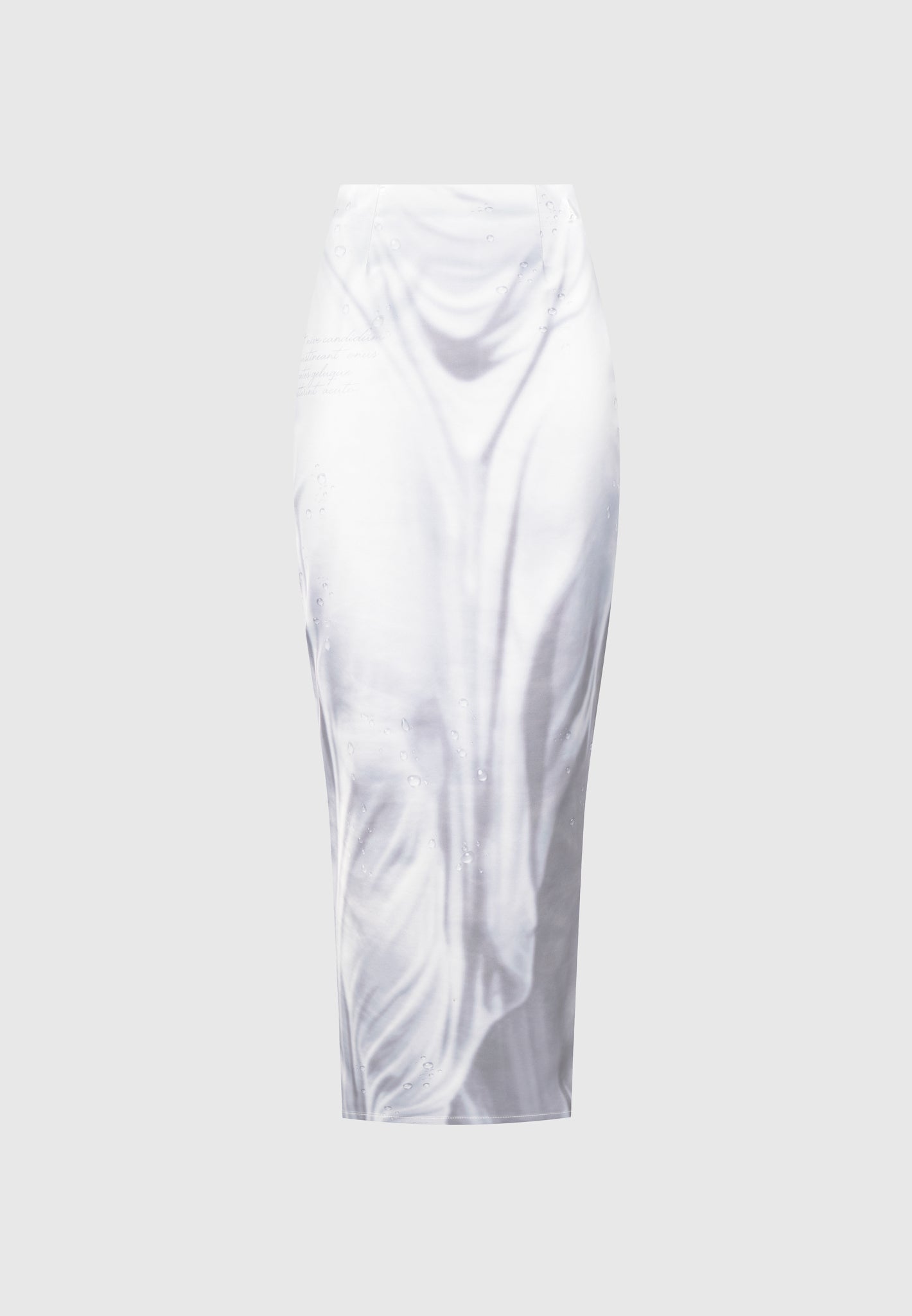 Satin Renaissance Body Print Midaxi Rock - Off White