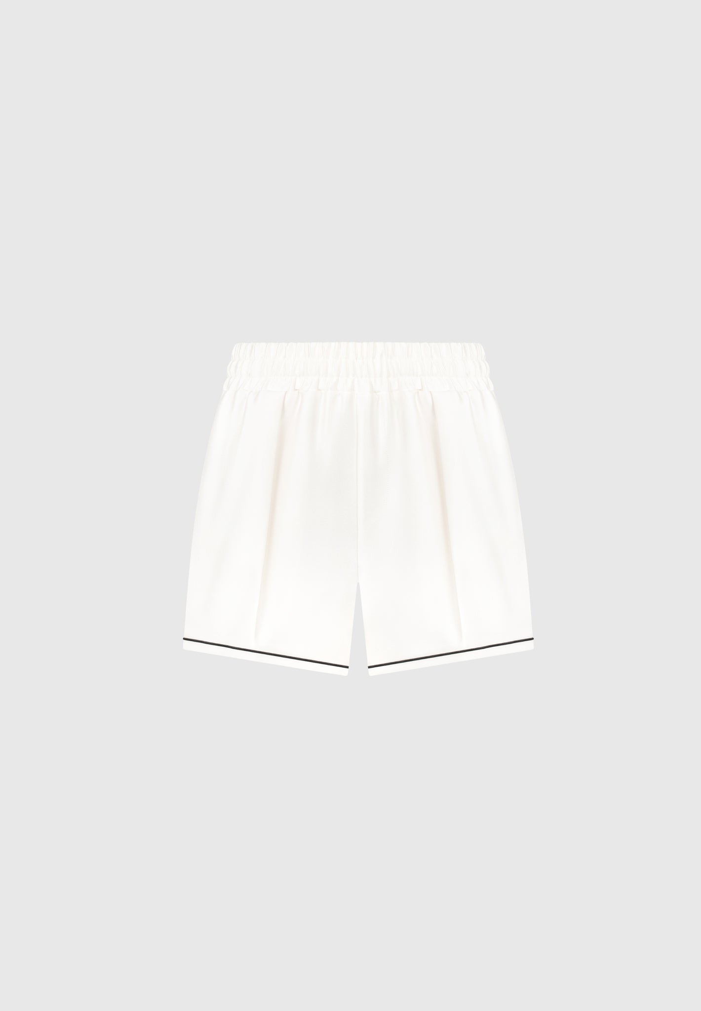 Satin-Shorts mit Paspelierung - Creme 