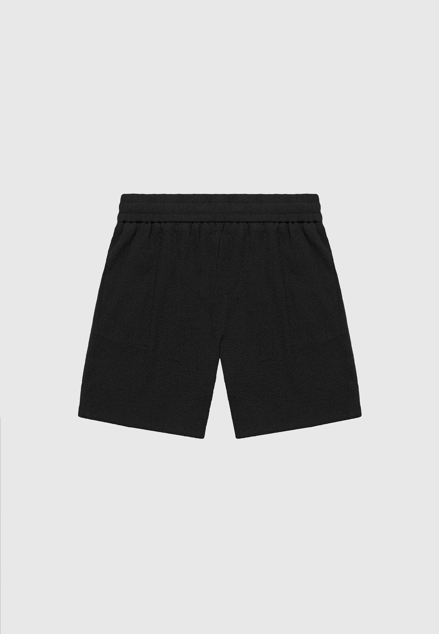 Seersucker-Shorts - Schwarz