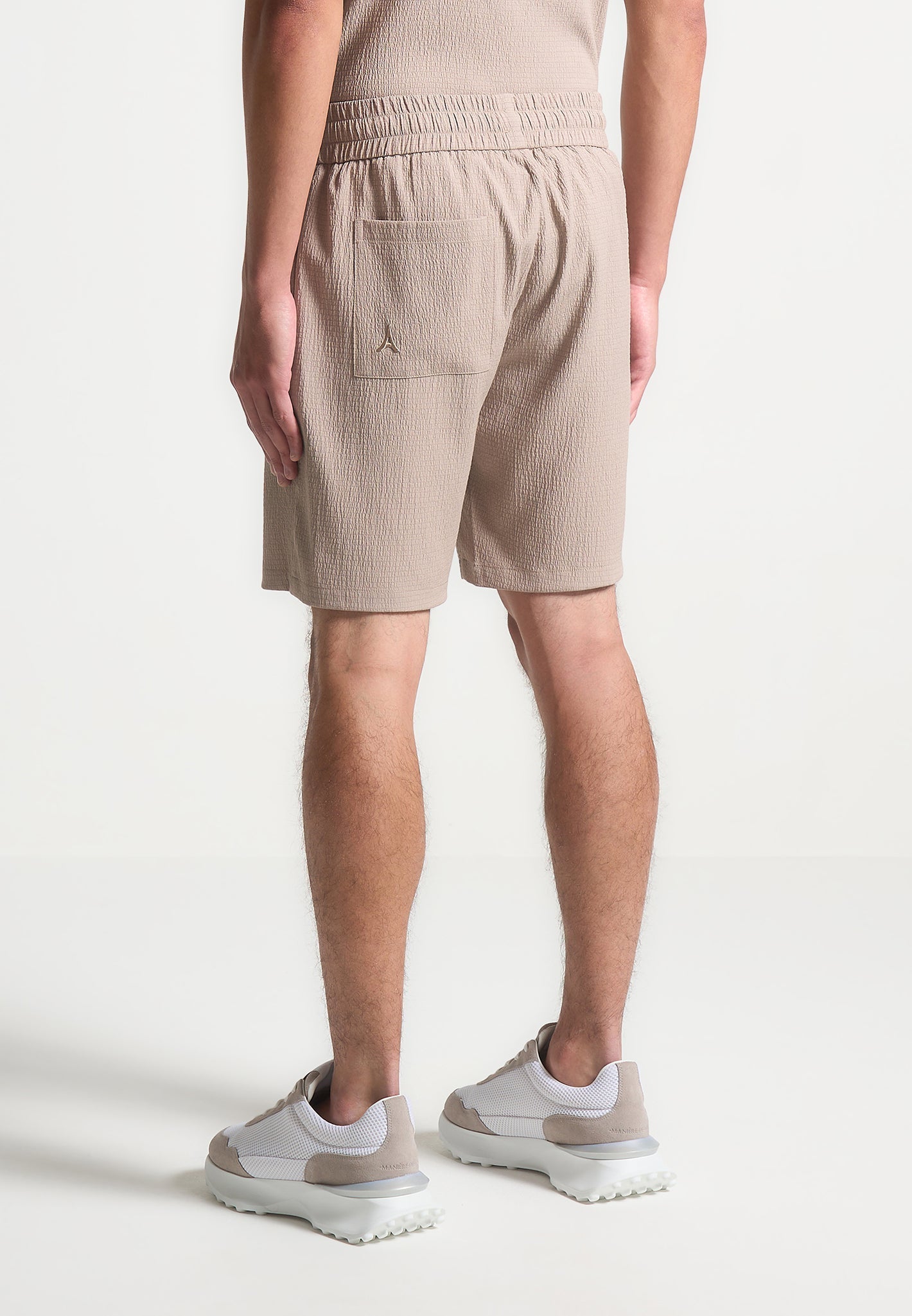Seersucker-Shorts - Taupe
