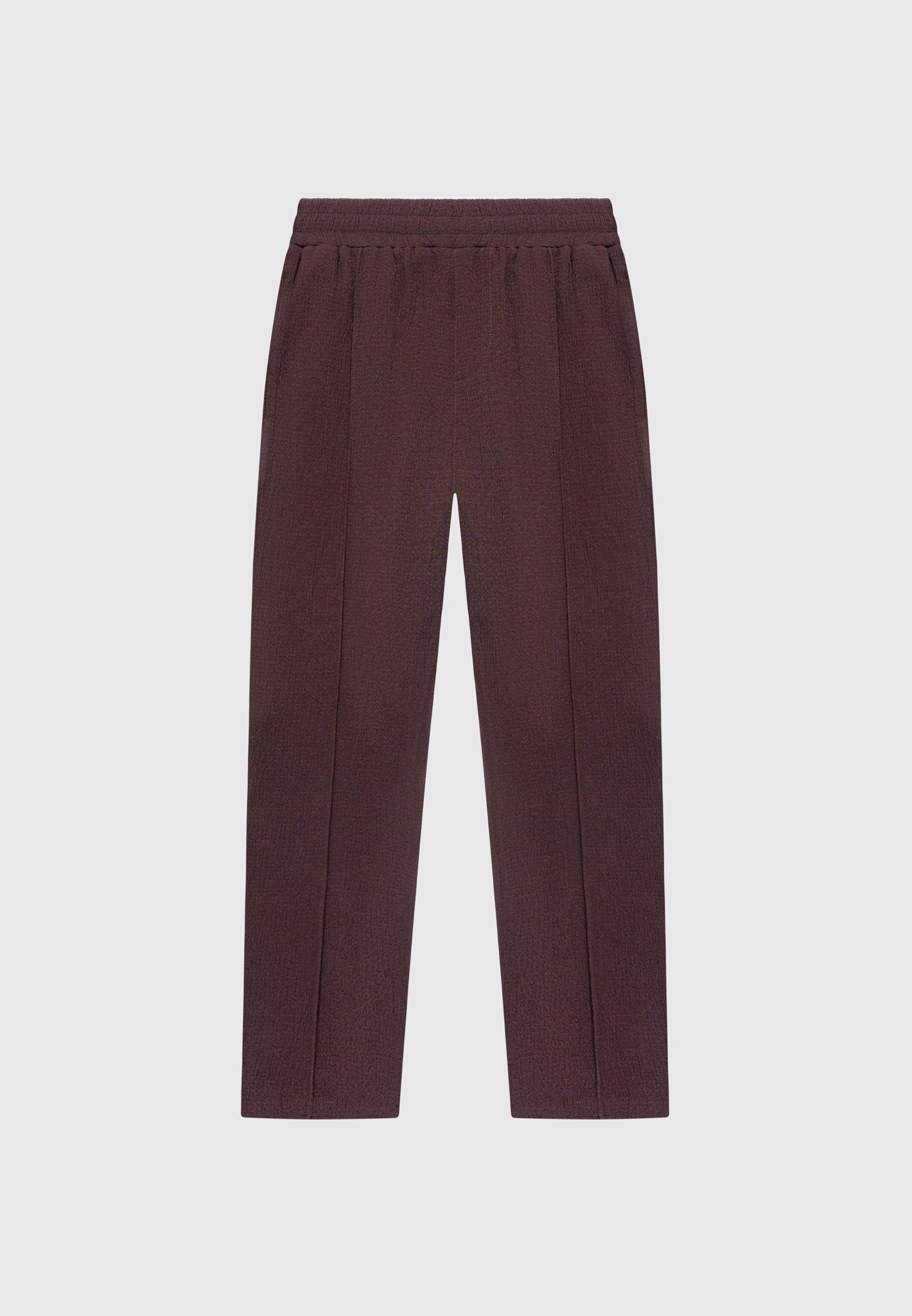 Karottenhose aus Seersucker - Braun