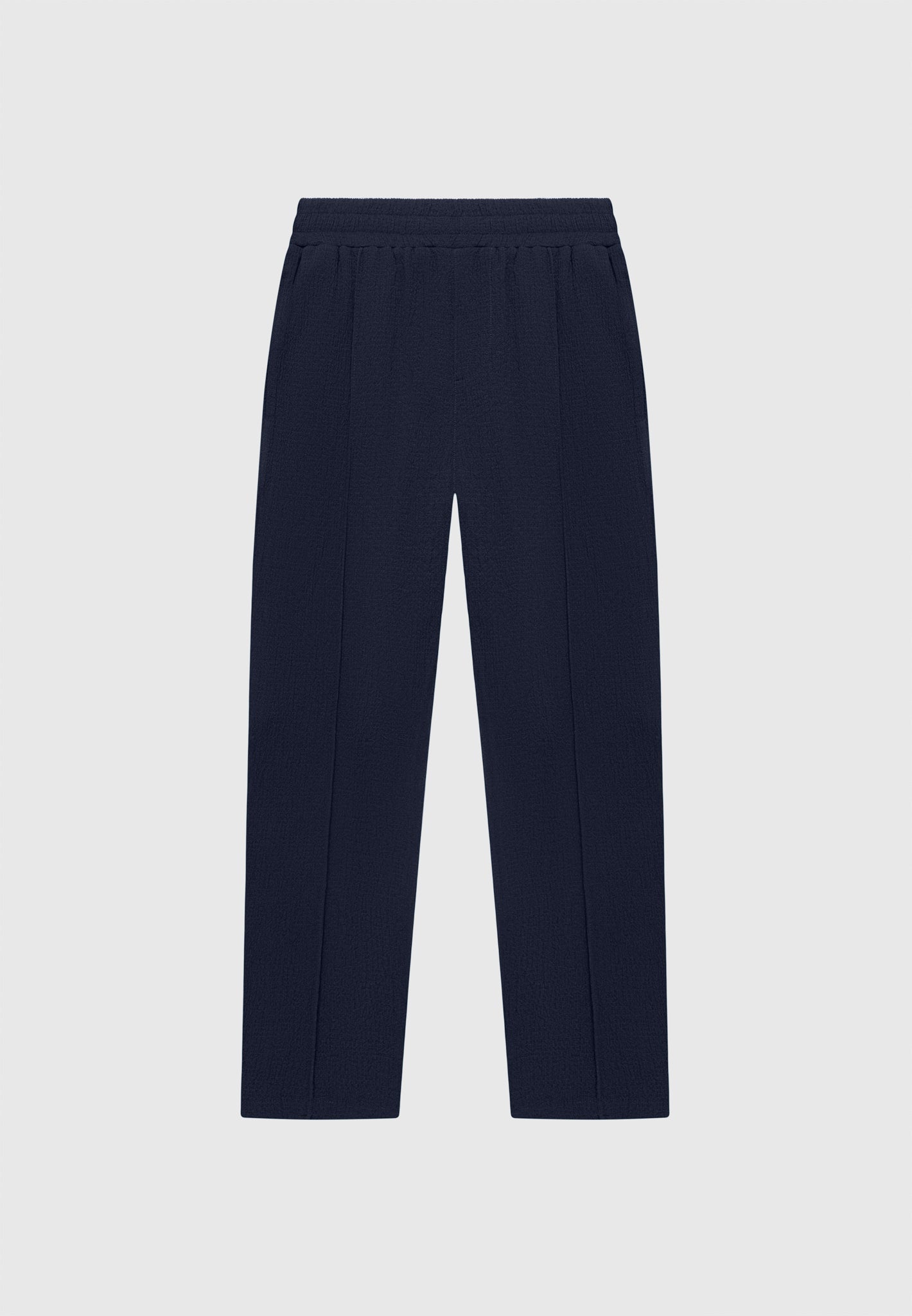 Karottenhose aus Seersucker - Marineblau