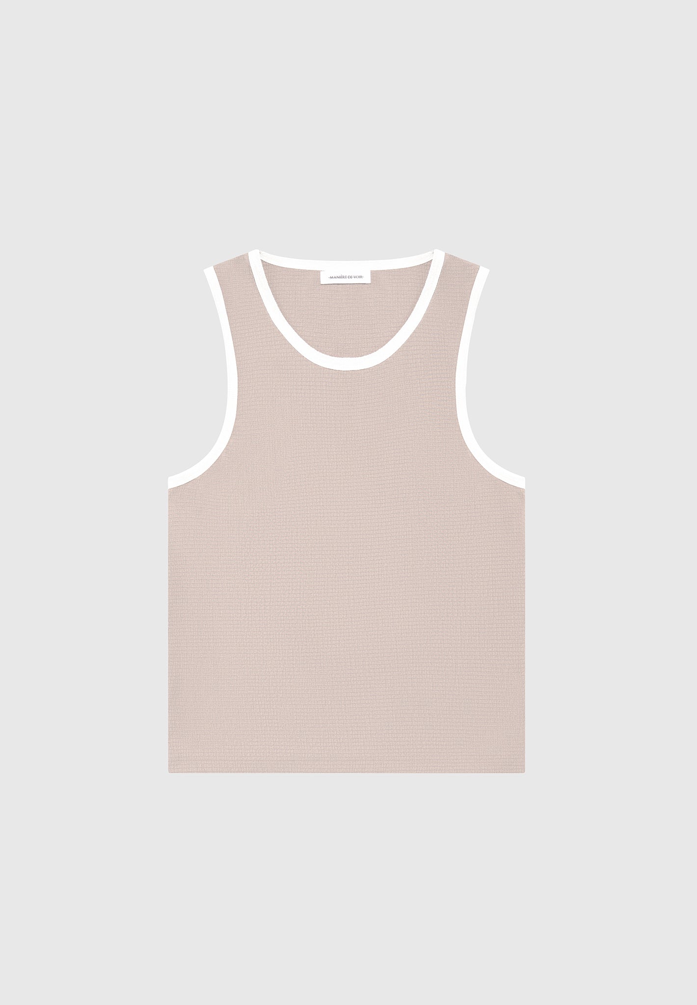 Seersucker-Weste - Beige/Weiß