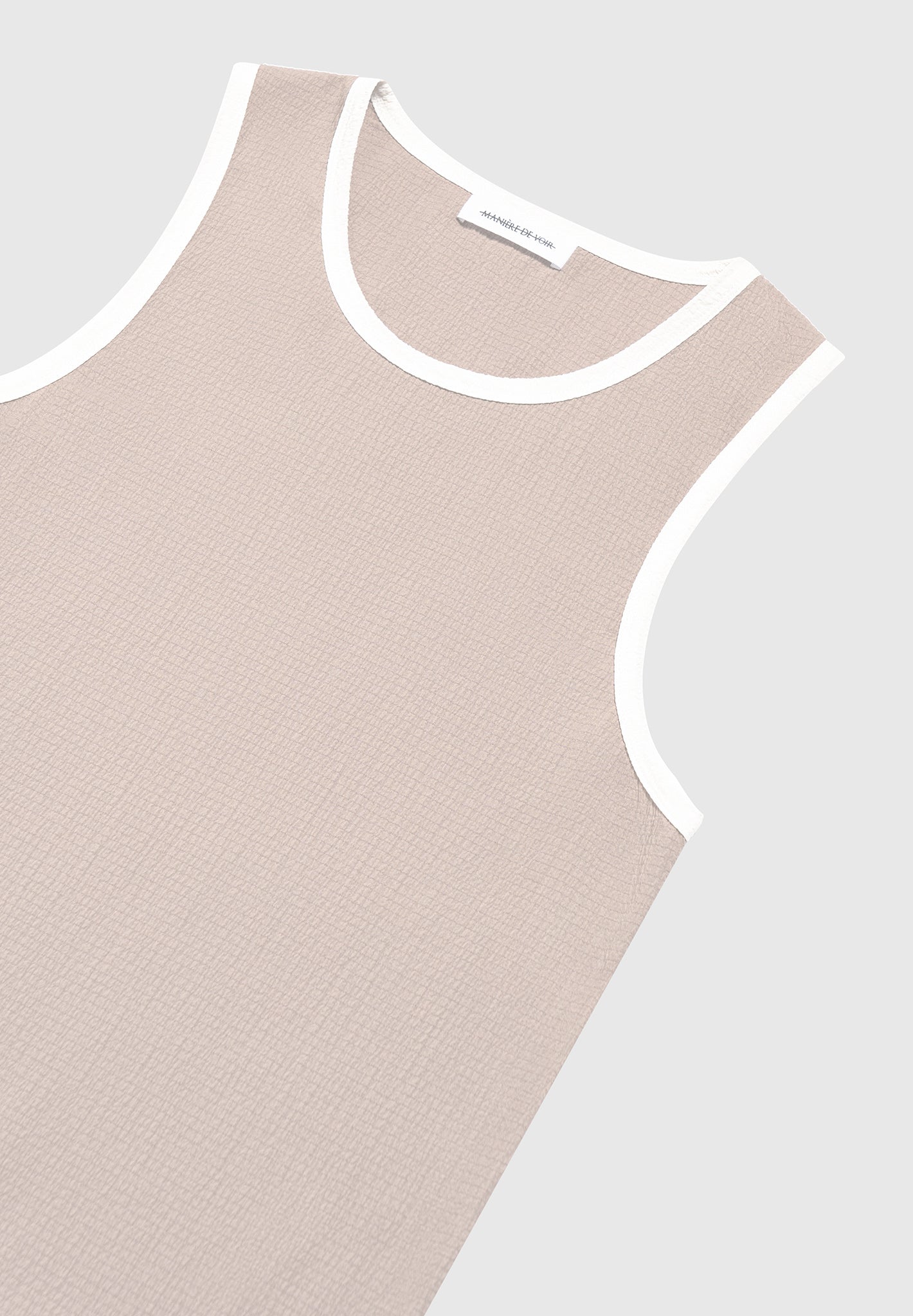 Seersucker-Weste - Beige/Weiß