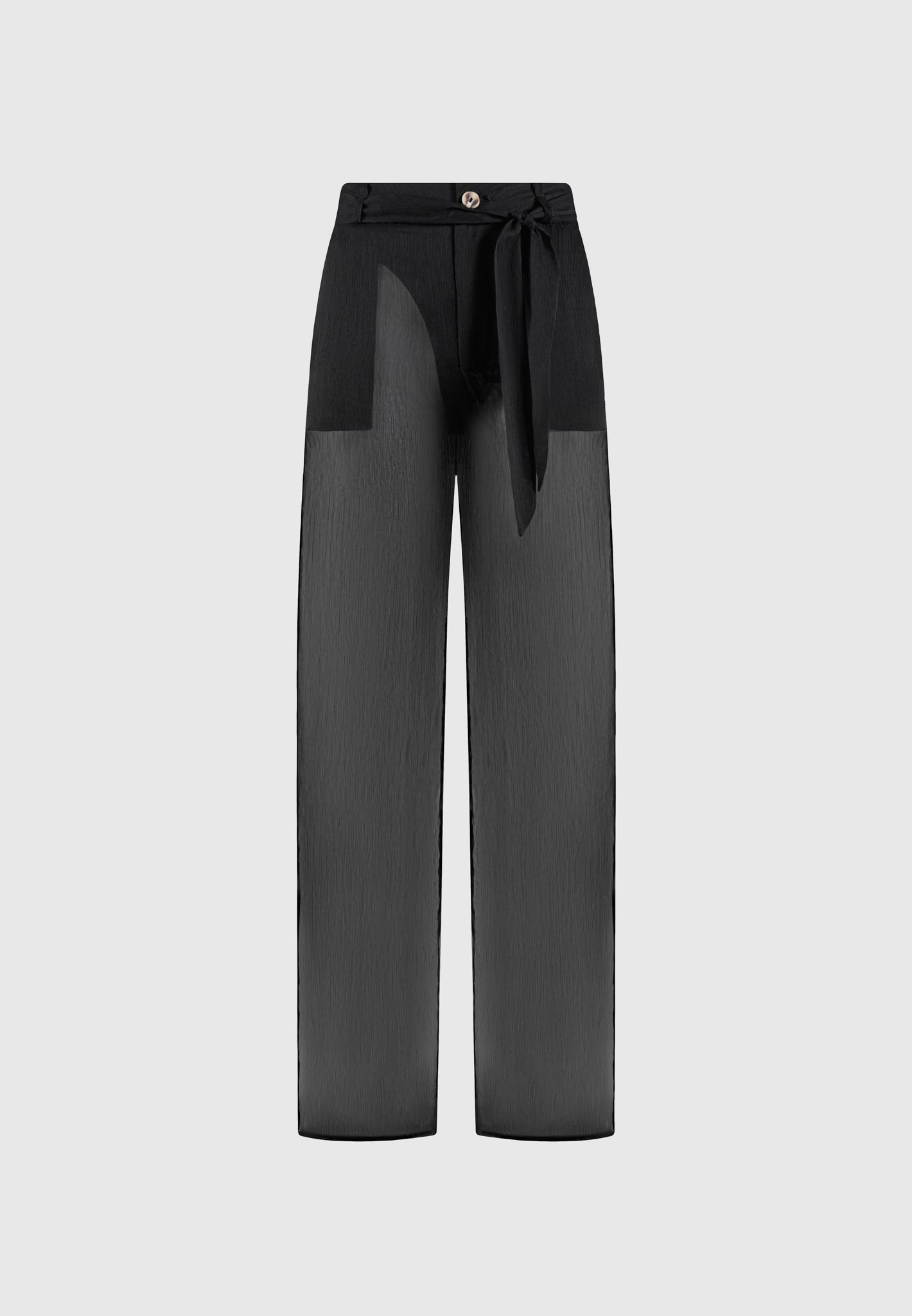 Transparente Hose mit Gürtel - Schwarz