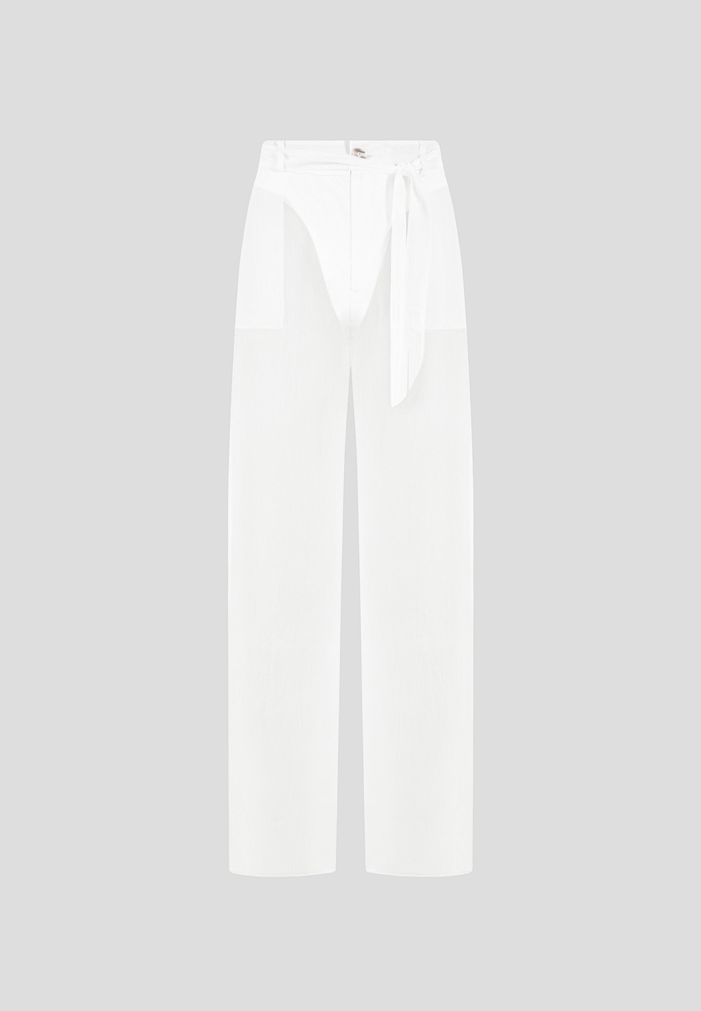 Transparente Hose mit Gürtel - Weiß 