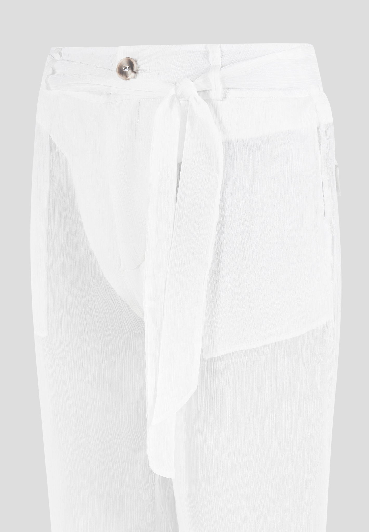 Transparente Hose mit Gürtel - Weiß 