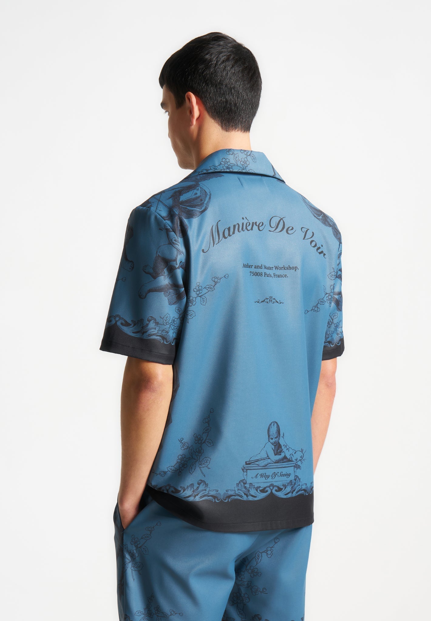 Signature Baroque Resort Hemd - Blau/Schwarz
