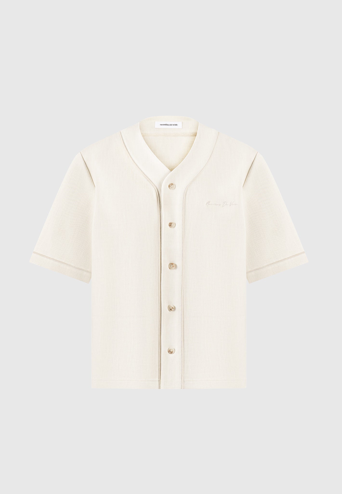 Signature Boxy Baseball-Shirt - Beige