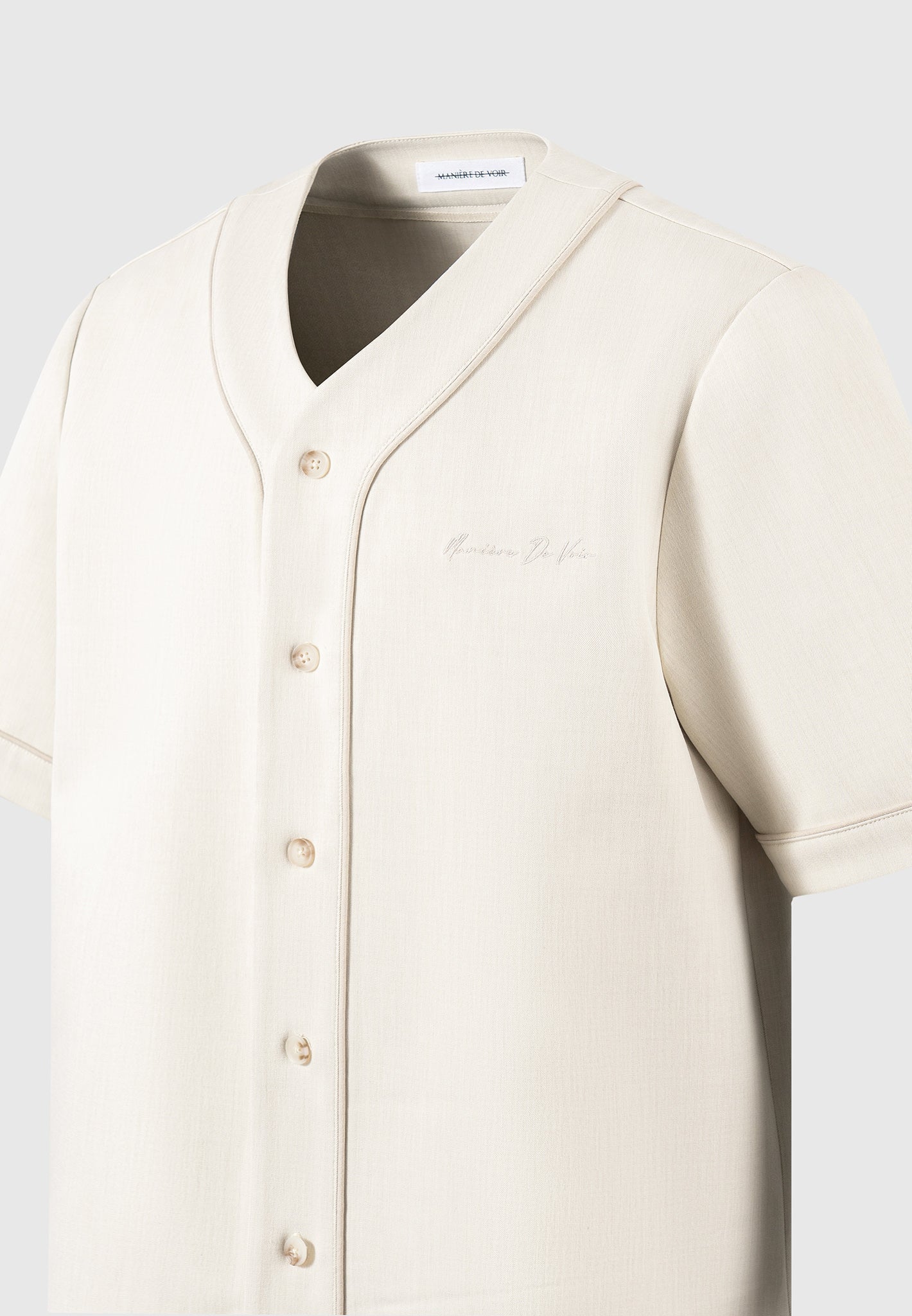 Signature Boxy Baseball-Shirt - Beige