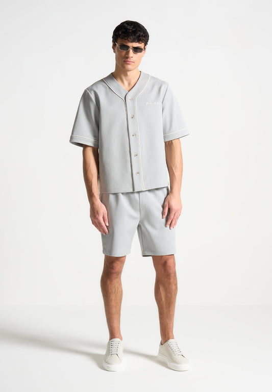 Signature Boxy Baseball-Shirt - Grau