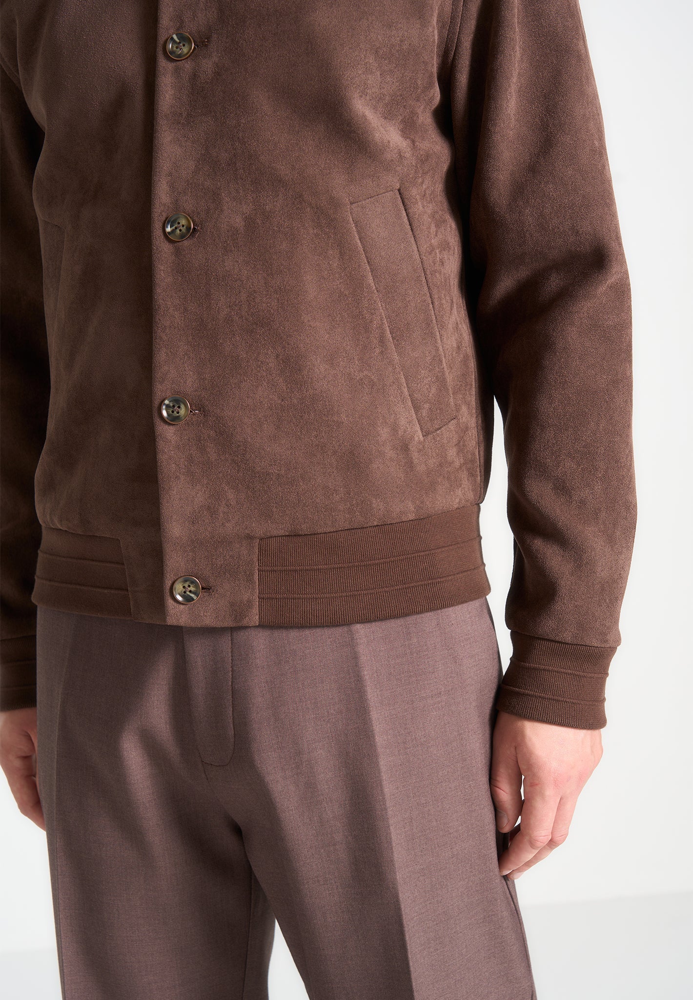 Bomberjacke aus Wildleder - Braun 