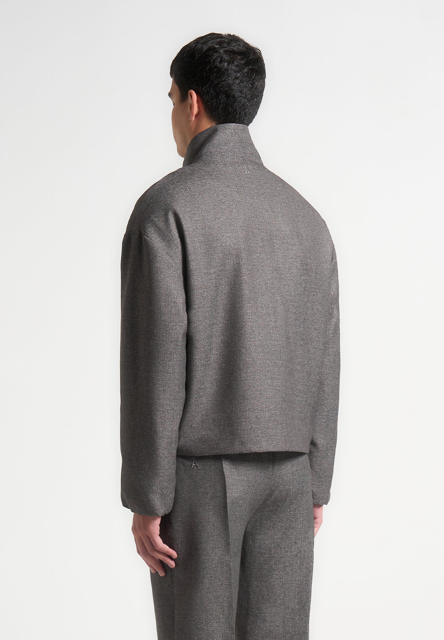 Maßgeschneiderte Jacke mit Trichterkragen - Grau 