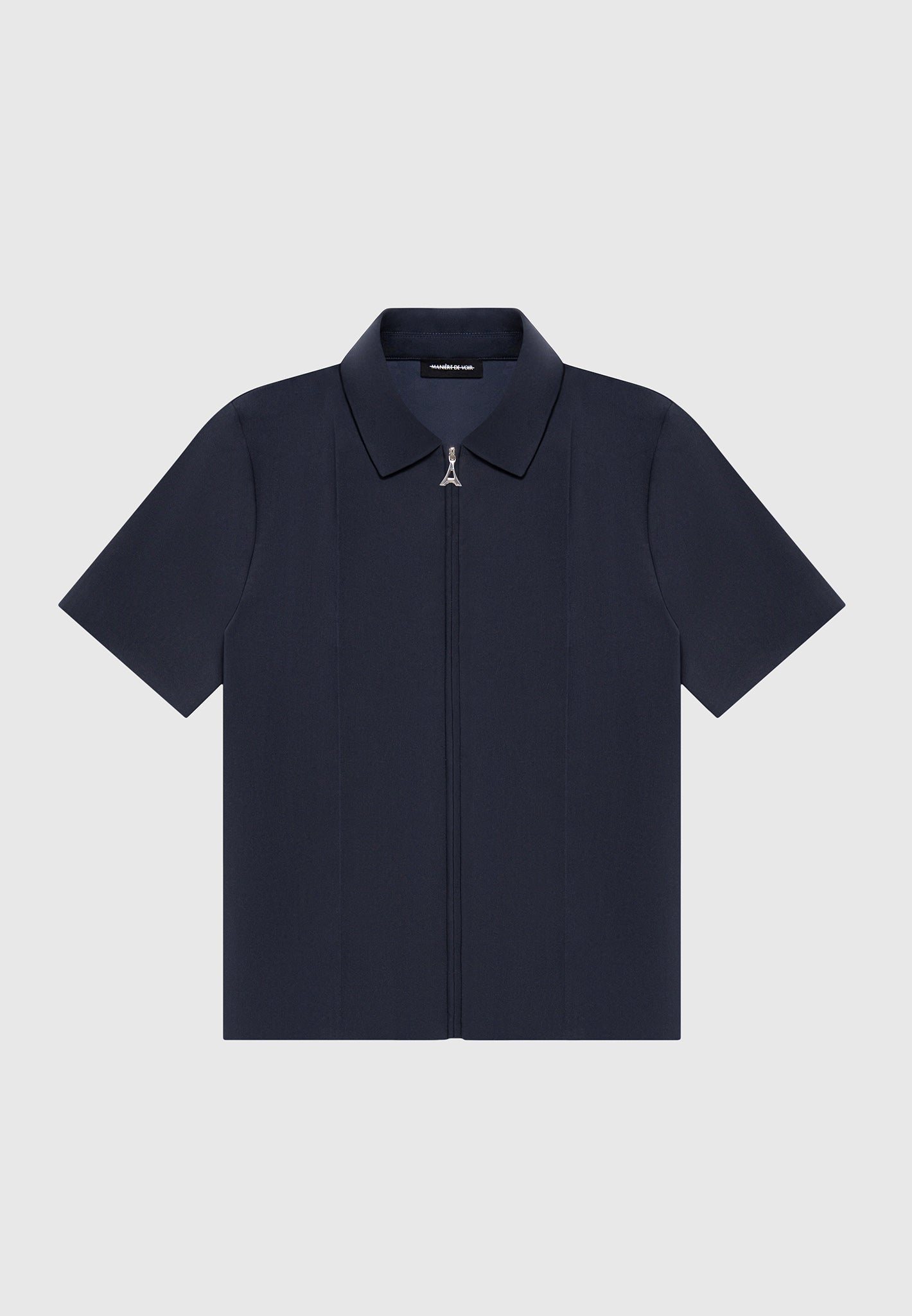 Tailored-Hemd mit Bügelfalte - Marineblau