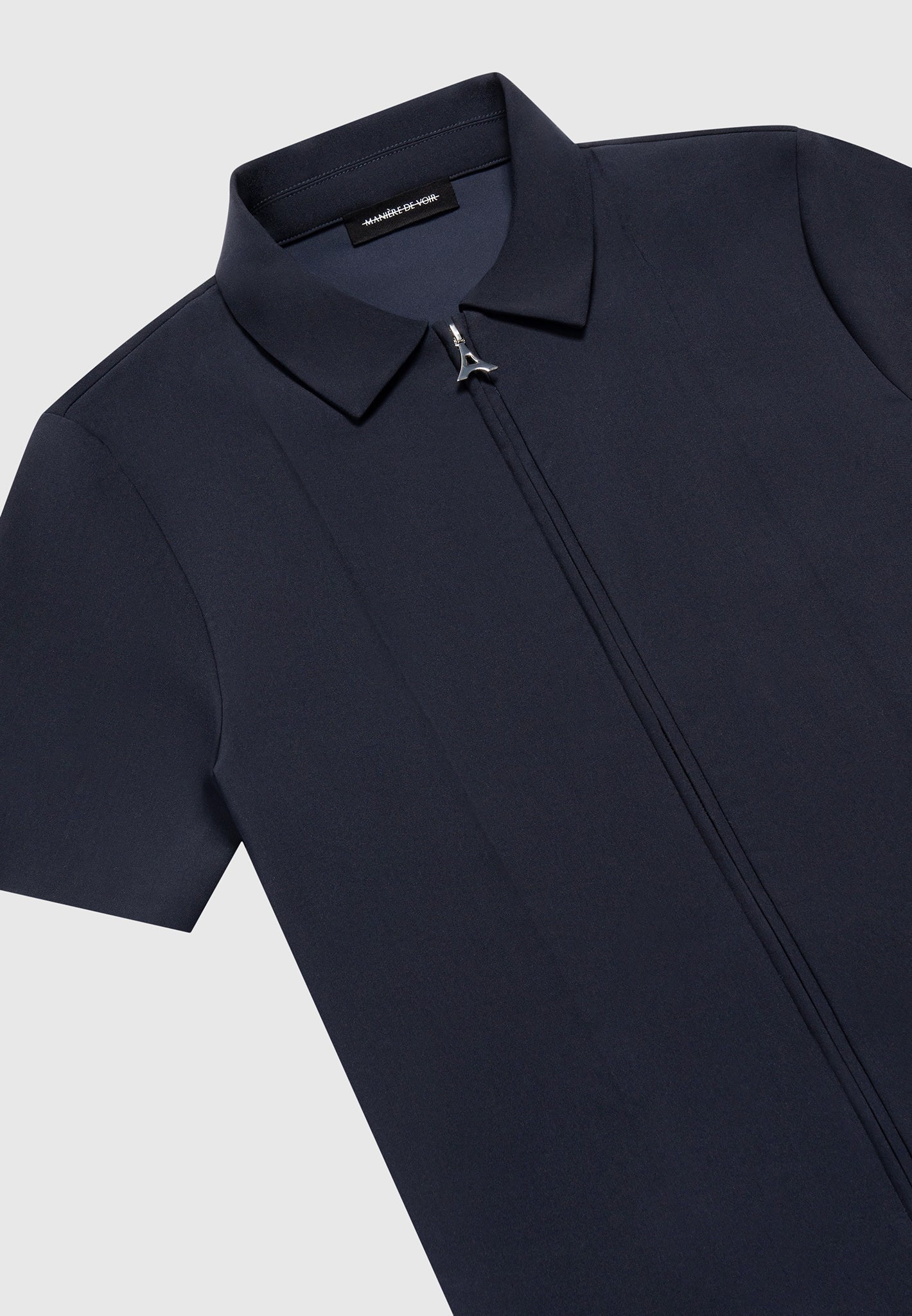 Tailored-Hemd mit Bügelfalte - Marineblau