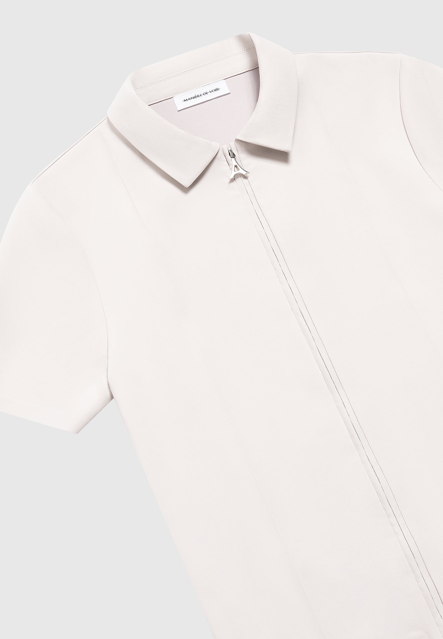Tailored-Hemd mit Bügelfalte - Stein