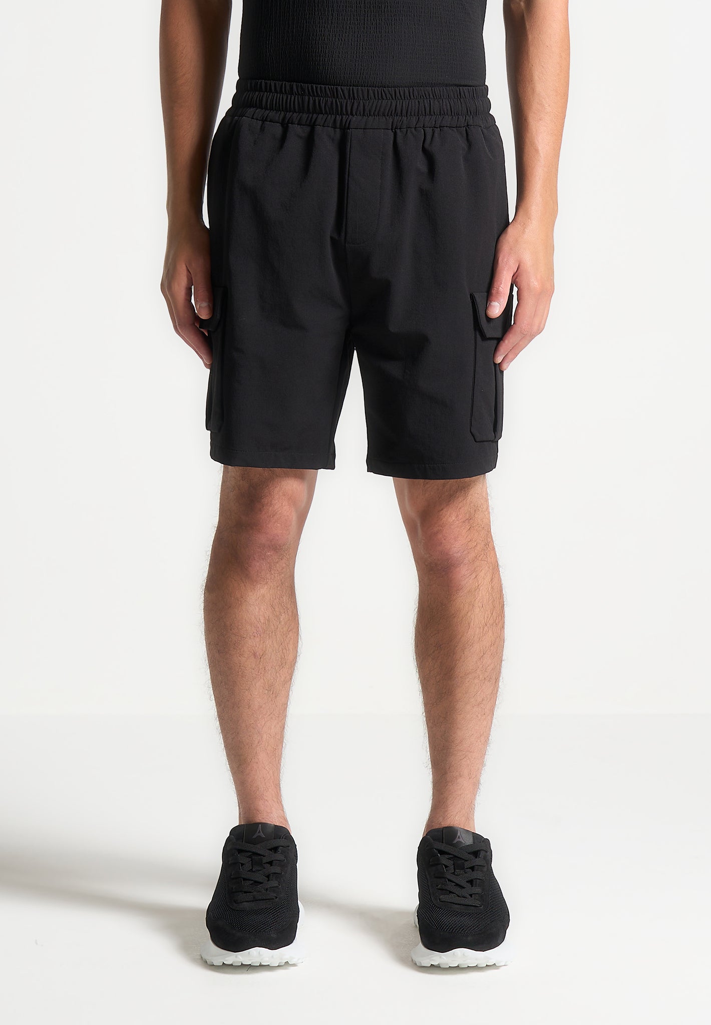 Technische Cargo-Shorts - Schwarz