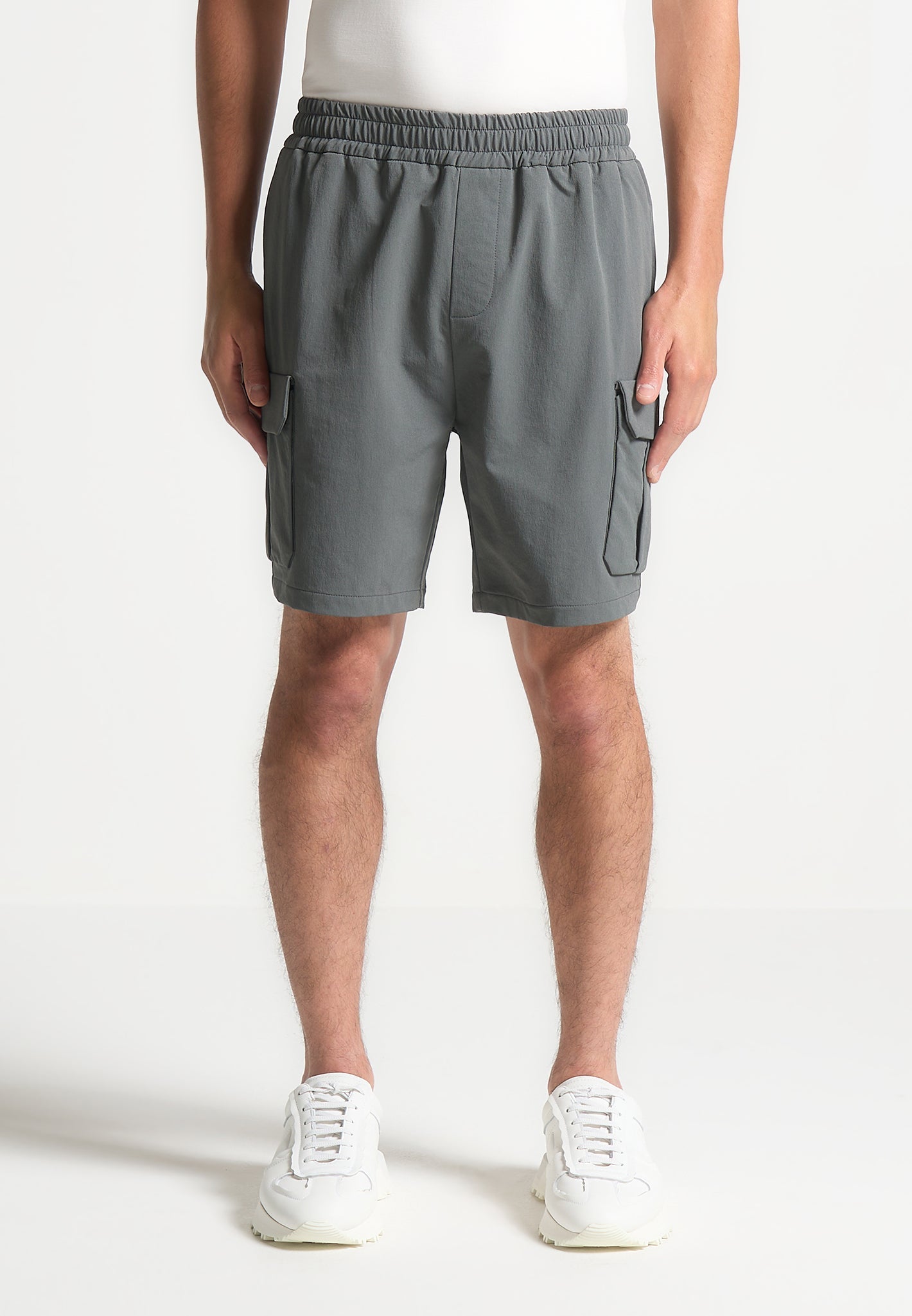 Technische Cargo-Shorts - Anthrazitgrau