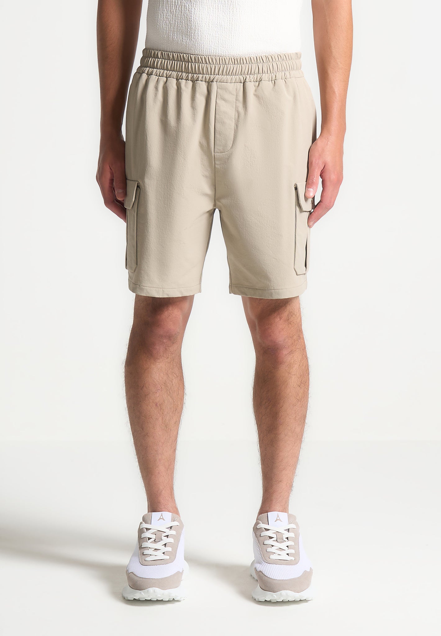 Technische Cargo-Shorts - Taupe