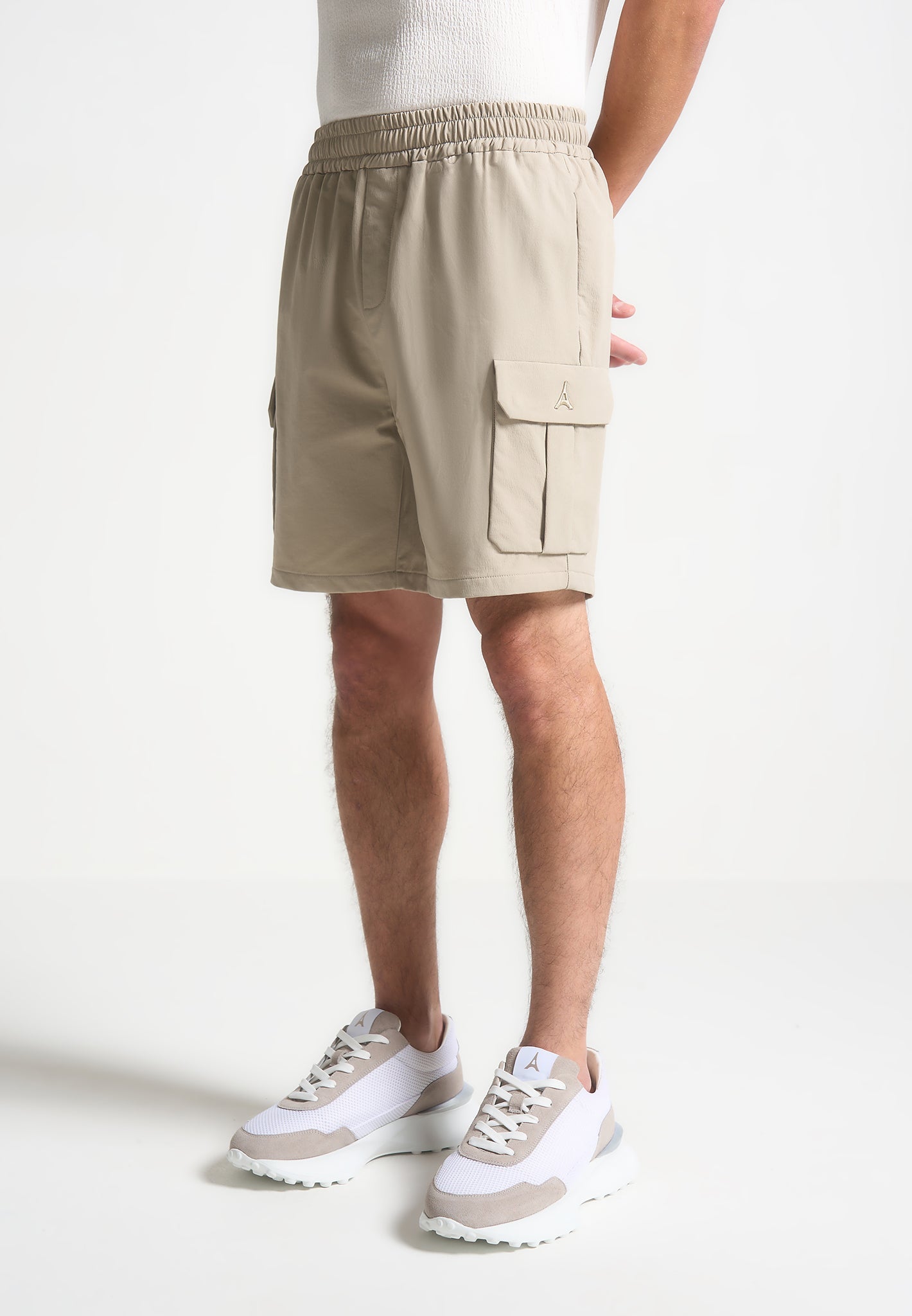 Technische Cargo-Shorts - Taupe