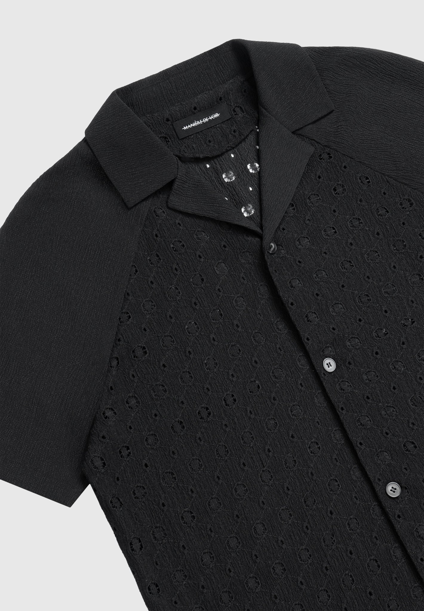 Strukturiertes Raglan-Shirt - Schwarz