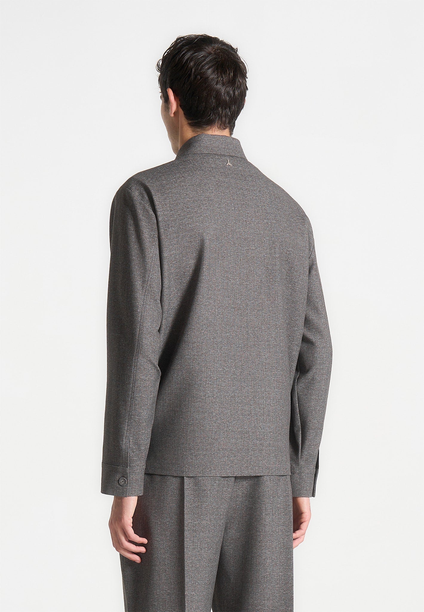 Strukturiertes, maßgeschneidertes Overshirt - Grau 