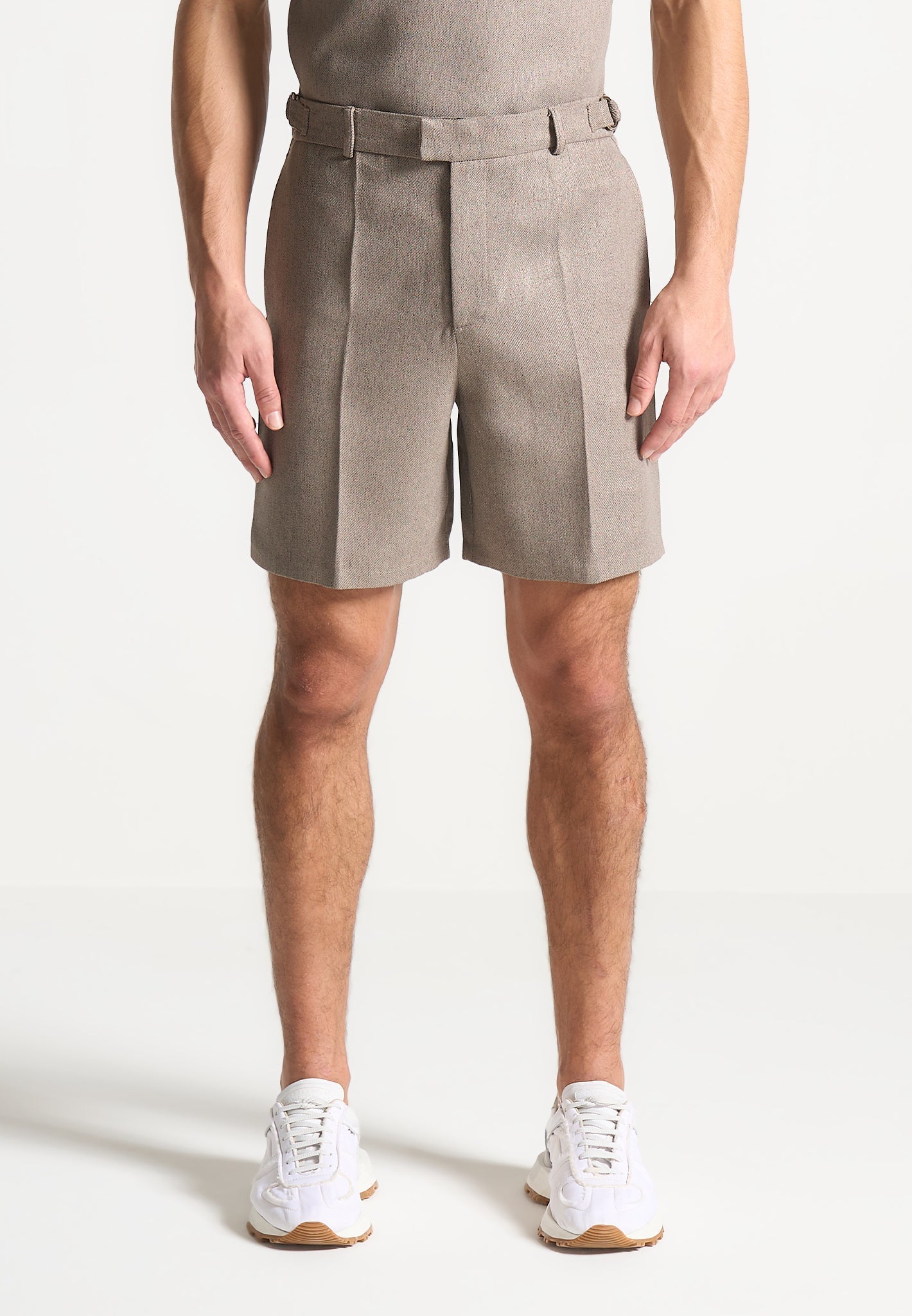 Strukturierte, maßgeschneiderte Shorts - Taupe
