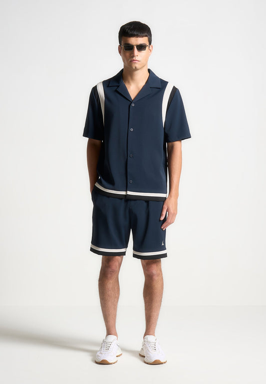College-Shorts - Marineblau 