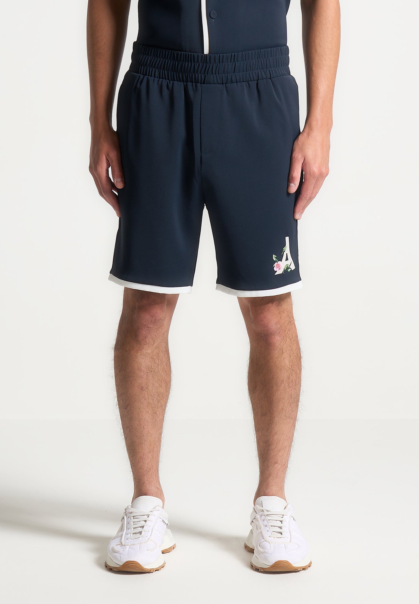 Eiffel-Shorts aus Samt – Marineblau/Weiß 