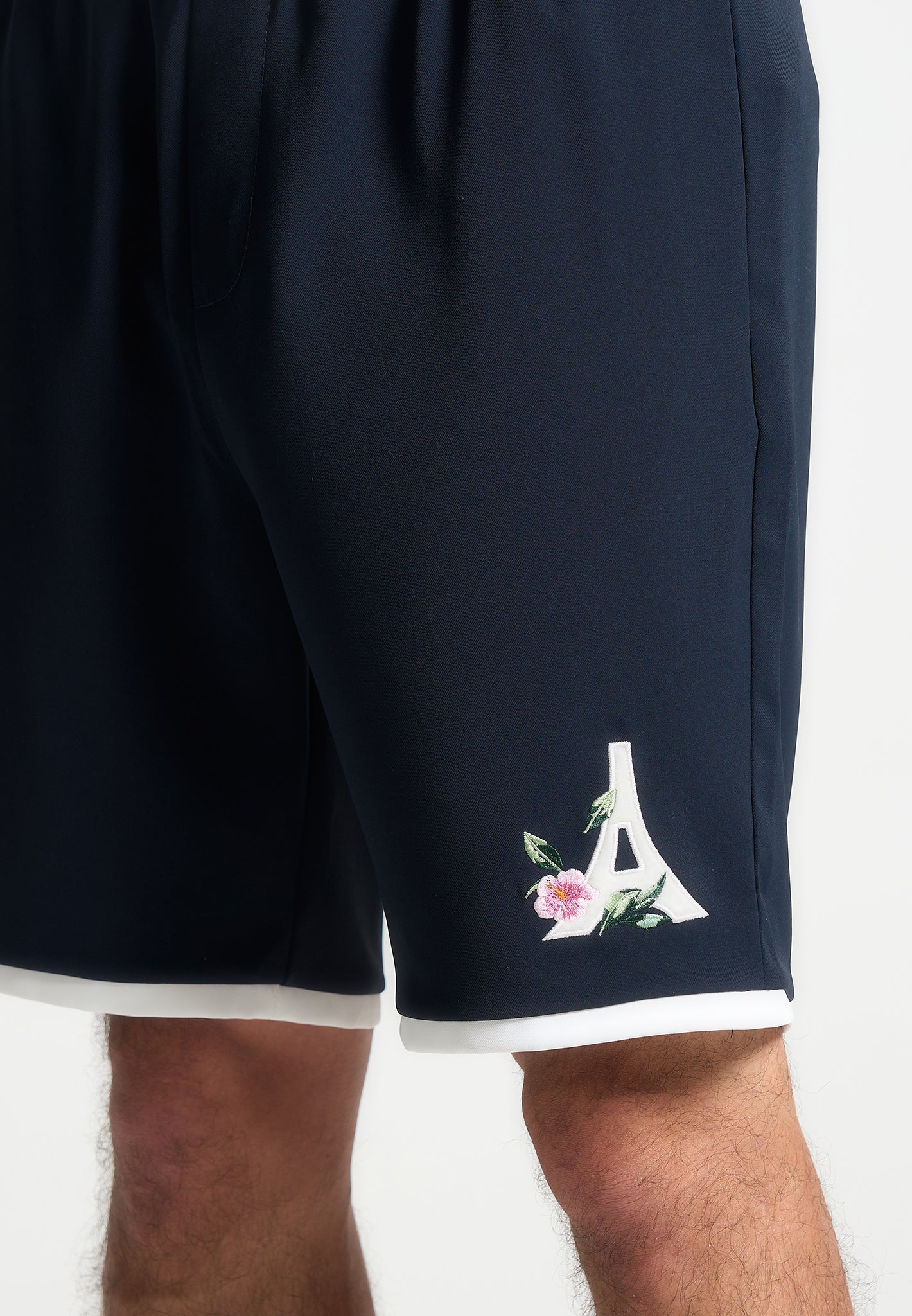Eiffel-Shorts aus Samt – Marineblau/Weiß 