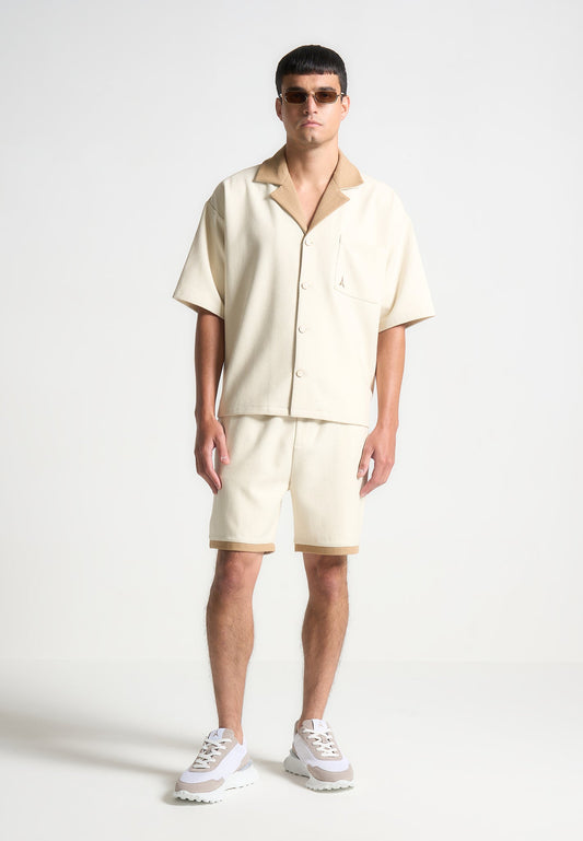 Wollshorts - Creme/Braun